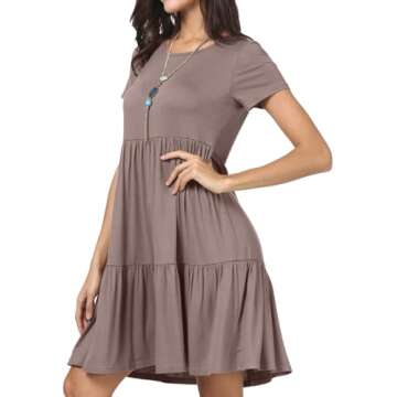 levaca Womens Summer Casual Dresses Beach Coverup Loose Short Sleeve T Shirt Dress 2025 Midi Outfit ...