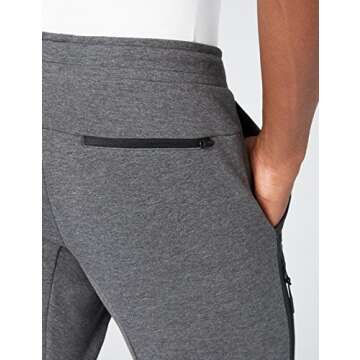 Amazon Brand - Peak Velocity Men's Metro Fleece 'Build Your Own' Jogger Sweatpants (S-3XL, Loose, Athletic, Fitted), medium grey heather/black, Small