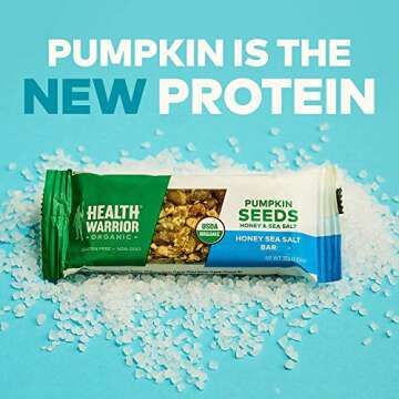 Health Warrior Pumpkin Seed Bars, Dark Chocolate Peanut, 12 Bars