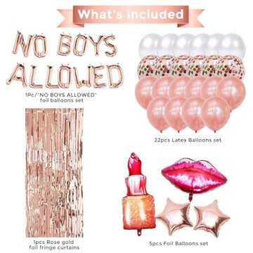 Girls Night Decorations - No Boys Allowed Balloons
