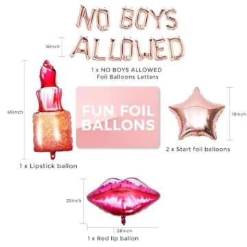 Girls Night Decorations - No Boys Allowed Balloons