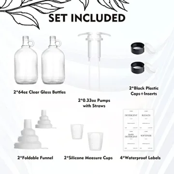 Stylish Glass Laundry Detergent Dispenser Kit for Home Organization