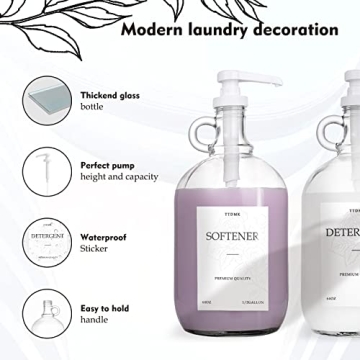 Stylish Glass Laundry Detergent Dispenser Kit for Home Organization