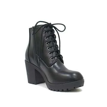 Soda Chunky Heel Combat Ankle Boots - Style & Comfort