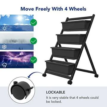 FLEXIMOUNTS Vertical Raised Garden Bed w/Wheels and Tiers