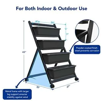 FLEXIMOUNTS Vertical Raised Garden Bed w/Wheels and Tiers