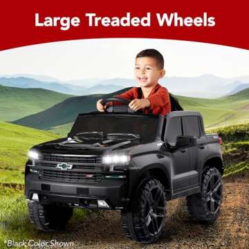 Best Choice Products 12V Licensed Chevrolet Silverado Ride On Truck, Electric Car Toy w/Parent Remot...