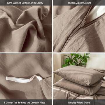 MooMee 100% Cotton Duvet Cover Set for Ultimate Comfort