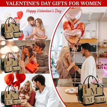 YOOLIFE Gifts for Women, Personalized Monogram Gifts Beach Tote Bag Birthday Gifts for Women Teacher...