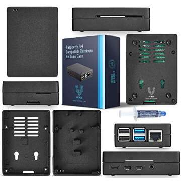 Vilros Raspberry Pi 4 4GB Basic Starter Kit with Heavy-Duty Self-Cooling Aluminum Alloy Case