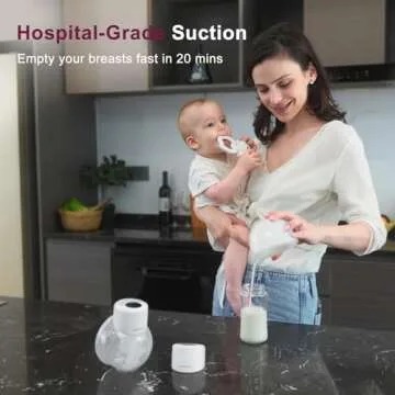 Wearable Breast Pump S12, Wearable Breastfeeding Pump with 2 Modes & 9 Levels, Electric Portable Breast Pump by MOMPINKE, 24mm, 2 Pack, White