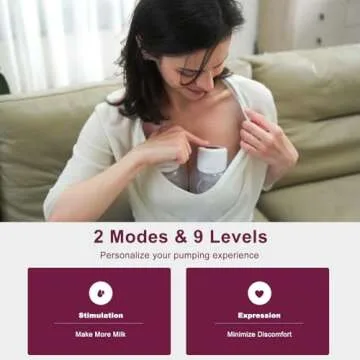 Wearable Breast Pump S12, Wearable Breastfeeding Pump with 2 Modes & 9 Levels, Electric Portable Breast Pump by MOMPINKE, 24mm, 2 Pack, White