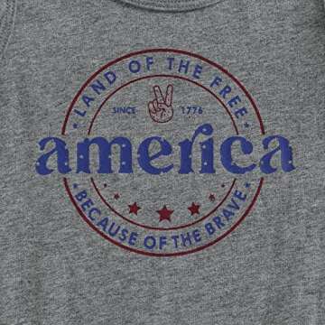 Tikwwyo Toddler Girl 4th of July Outfit Letter Sleeveless T-Shirt Tops Star and Stripes Bell-Bottom Pants Summer Clothes Set (Dark Gray, 2-3 Years)