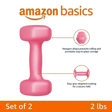 Amazon Basics Neoprene Coated Dumbbell Set - 2 lb & 4 lb