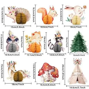 Adorable Woodland Baby Shower Decorations with Honeycomb Centerpieces