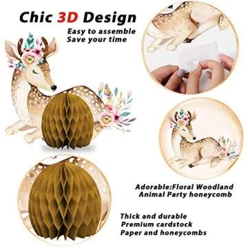 Woodland Baby Shower Animal Honeycomb Centerpieces