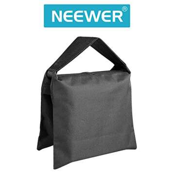 NEEWER Sandbags for Photography, 4 Pack Black Sand Bags for Weight Heavy Duty Sandbag for Light Stands Boom Arms Tripods