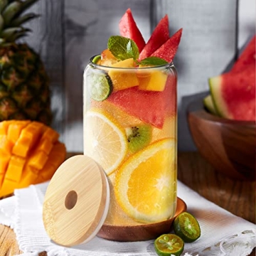 Hoteelee Eco-Friendly Drinking Glasses Set with Lids