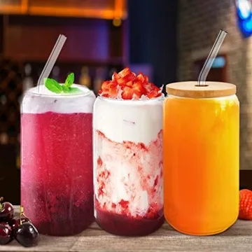 Hoteelee Eco-Friendly Drinking Glasses Set with Lids