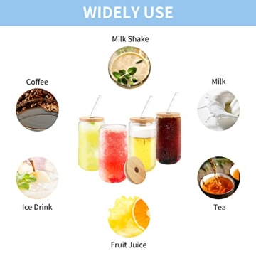 Hoteelee Eco-Friendly Drinking Glasses Set with Lids