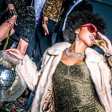 YAHPERN Disco Ball Earrings - 60s 70s Party Accessories