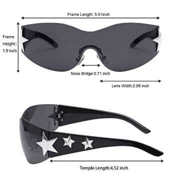 Trendy Haqptul Y2K Rimless Sunglasses for All Occasions