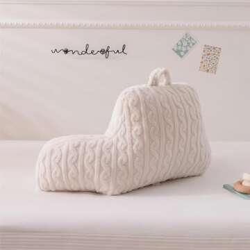 Btargot Cotton Wool Reading Pillow Bed Wedge Large Adult Backrest Lounge Cushion with Arms | Back Su...