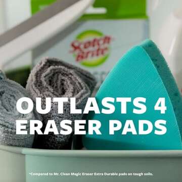 Scotch-Brite Swift Scrub Bath Cleaner Scrubbers, Soap Scum Remover for Cleaning Bathroom, Bathroom Scrubber Pads Safe for Tile, 2 Bathroom Cleaner Scrubbers