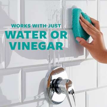 Scotch-Brite Swift Scrub Bath Cleaner Scrubbers, Soap Scum Remover for Cleaning Bathroom, Bathroom Scrubber Pads Safe for Tile, 2 Bathroom Cleaner Scrubbers