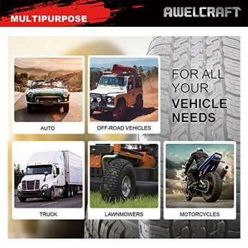 AWELCRAFT Heavy Duty Tire Repair Tools Kit - 57 PCS Set Truck Tool Box for Motorcycle, Car, ATV, Jeep, Truck, Tractor Flat Tire Plug Kit