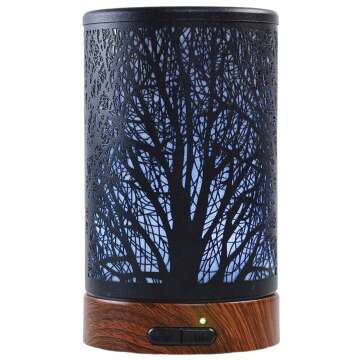 EQUSUPRO Essential Oil Diffuser 150ml Metal Aromatherapy Oil Diffuser Ultrasonic Cool Mist Diffuser ...