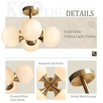 Antique Brass 4-Light Globe Ceiling Light for Any Room