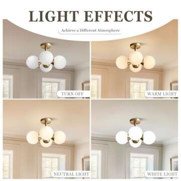 Antique Brass 4-Light Globe Ceiling Light for Any Room