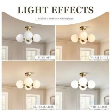 Antique Brass 4-Light Globe Ceiling Light for Any Room