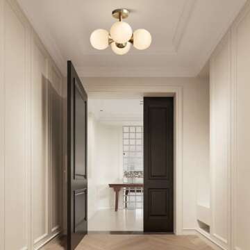 Antique Brass 4-Light Globe Ceiling Light for Any Room