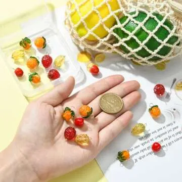 DanLingJewelry 20Pcs Fruit Lampwork Glass Charms for Crafts