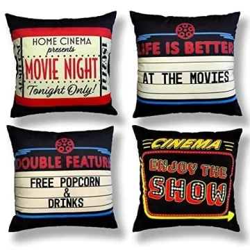 Vintage Cinema Pillow Covers - Soft Velvet Movie Decor