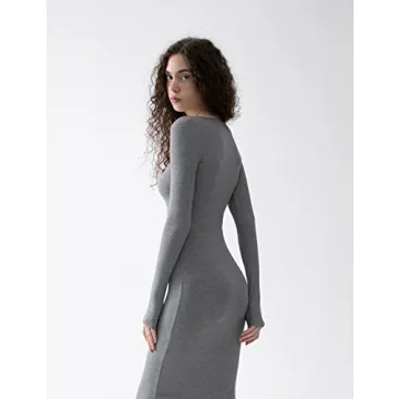 PUMIEY Long Sleeve Lounge Dress for Women