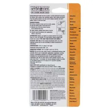 Gorilla Waterproof Caulk & Seal 100% Silicone Sealant; White; 2.8oz Squeeze Tube (Pack of 2)