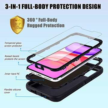 OTTARTAKS Compatible for iPhone SE 2022/2020/3rd/2nd//8/7/6s/6 Case with Screen Protector Heavy Duty...