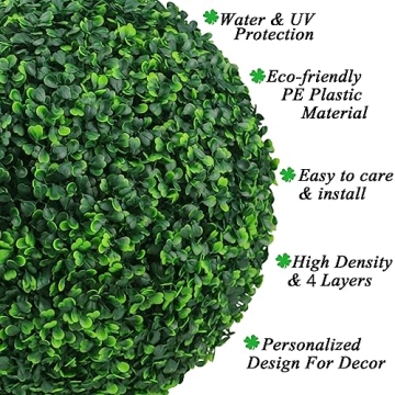 Sunnyglade 15.7" Artificial Boxwood Topiary Balls for Decor