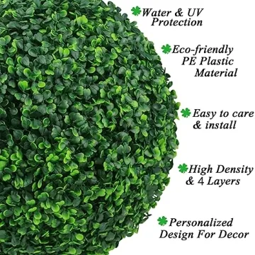 Sunnyglade 15.7" Artificial Boxwood Topiary Balls for Decor