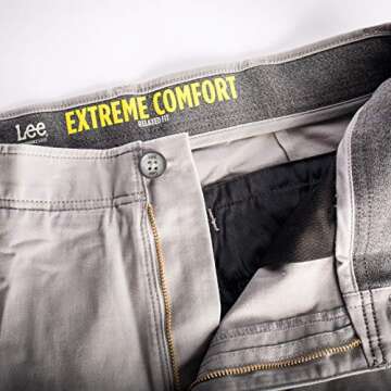Lee Men's Big & Tall Extreme Motion Flat Front Relaxed Taper Pant Iron 46W x 34L
