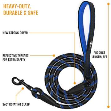 ACTIVE PETS Rope Leash - Strong, Reflective, Comfortable