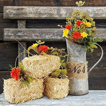 FloraCraft Decorative Straw Bale 2.5 Inch x 2.5 Inch x 5 Inch Natural