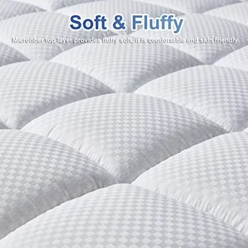MATBEBY Quilted Full Mattress Pad - Fluffy & Cooling Comfort