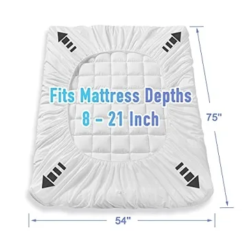 MATBEBY Quilted Full Mattress Pad - Fluffy & Cooling Comfort
