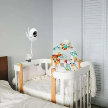 Flexible Baby Monitor Clip Clamp Mount Compatible with HelloBaby HB6550/HB65/HB66/HB248,ANMEATE SM935E,iFamily 43E,Kidsneed SM935, Hellobaby Camera Mount Without Tools or Wall Damage