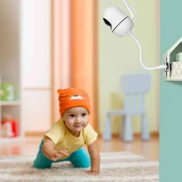 Flexible Baby Monitor Clip Clamp Mount Compatible with HelloBaby HB6550/HB65/HB66/HB248,ANMEATE SM935E,iFamily 43E,Kidsneed SM935, Hellobaby Camera Mount Without Tools or Wall Damage