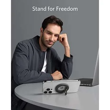 Anker Magnetic Phone Grip, MagGo 610 Ring Holder, Adjustable Kickstand, Only for iPhone 16/16 Plus/16 Pro/16 Pro Max/15/14/13/12 Series